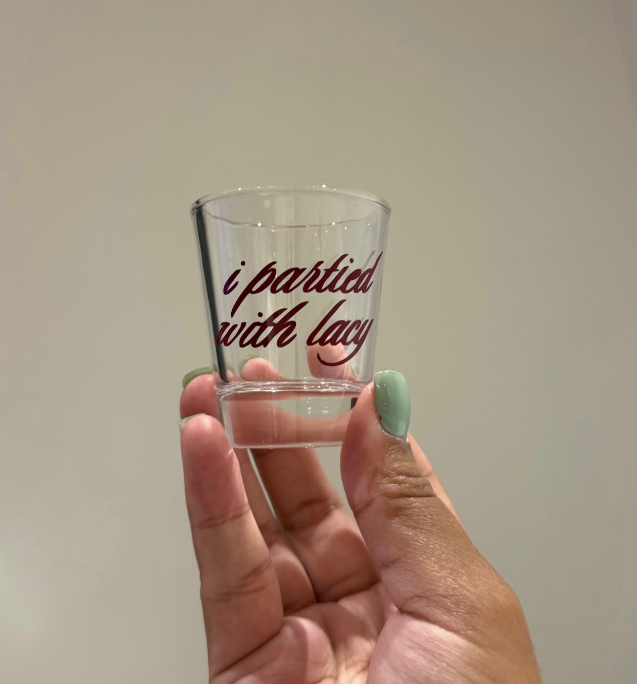 vinyl text shot glass