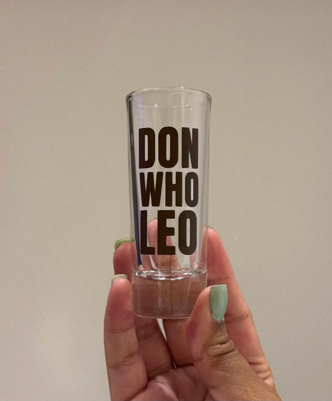 vinyl text shot glass