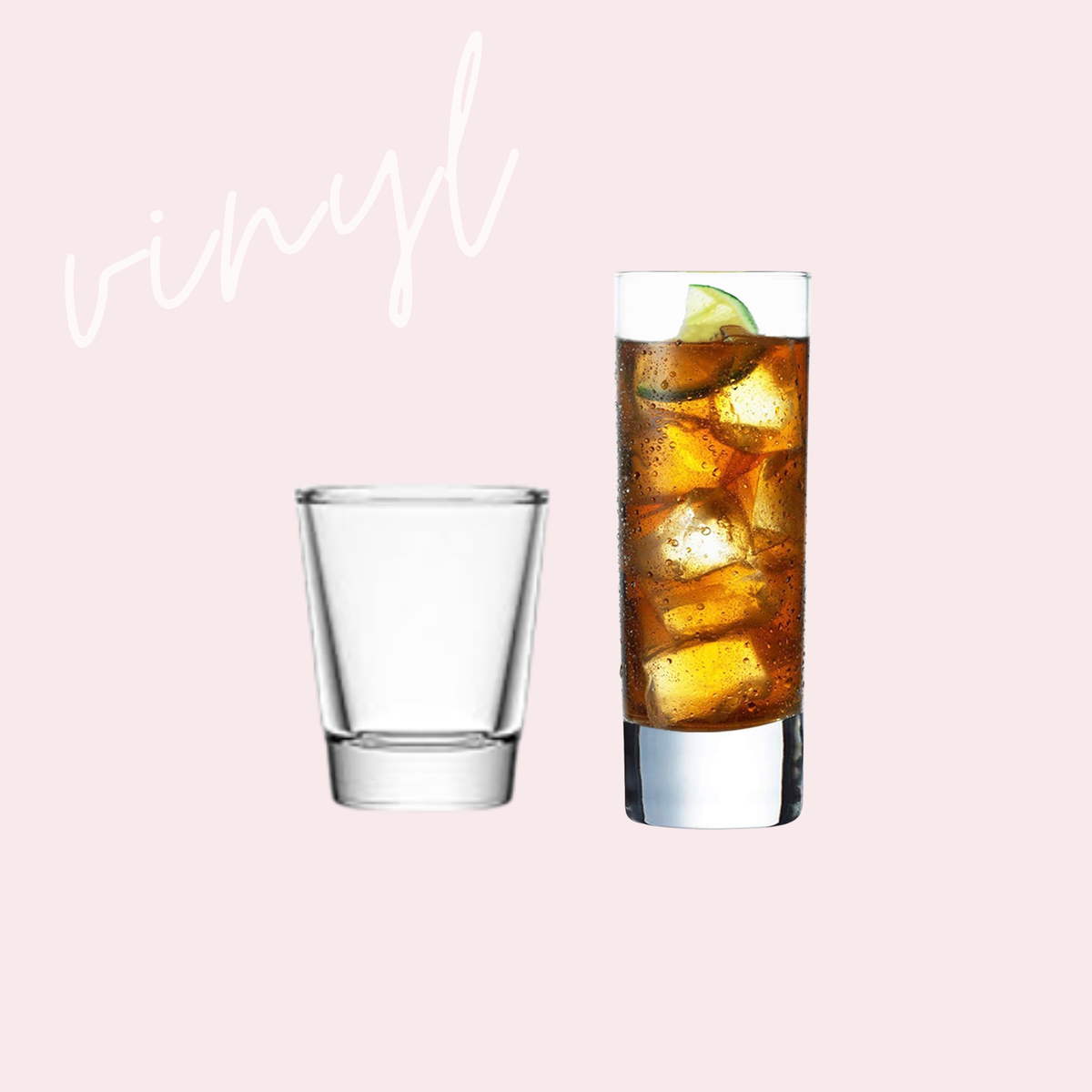 vinyl text shot glass